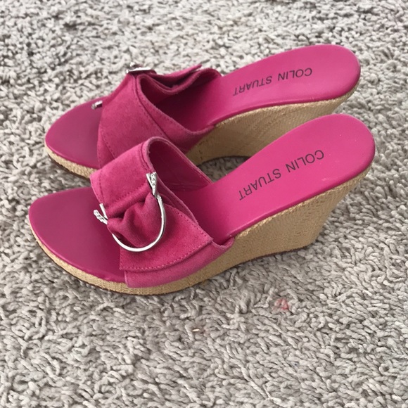 Collins Stuart fuchsia, cork wedges - Picture 2 of 12